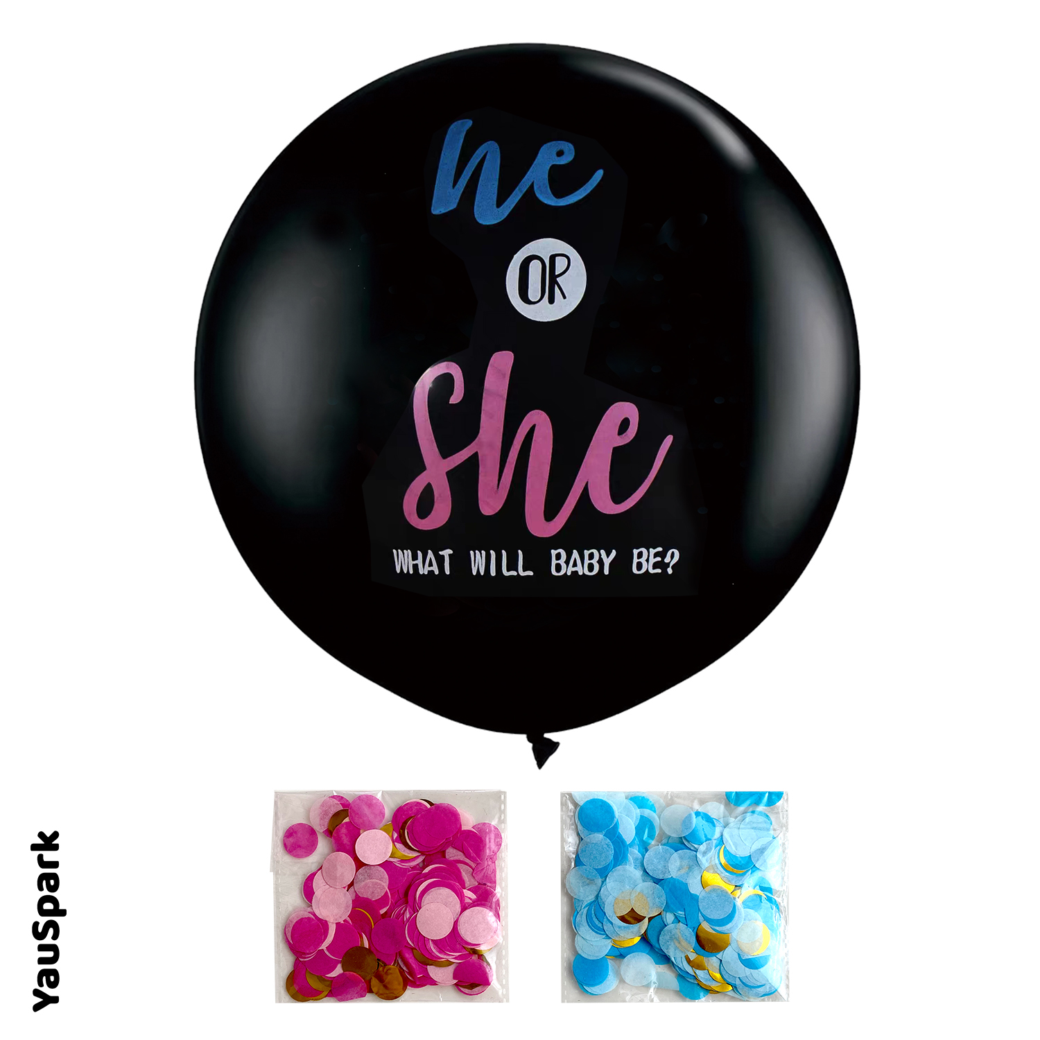 36'' gender reveal ball latex balloons 1pc per pack