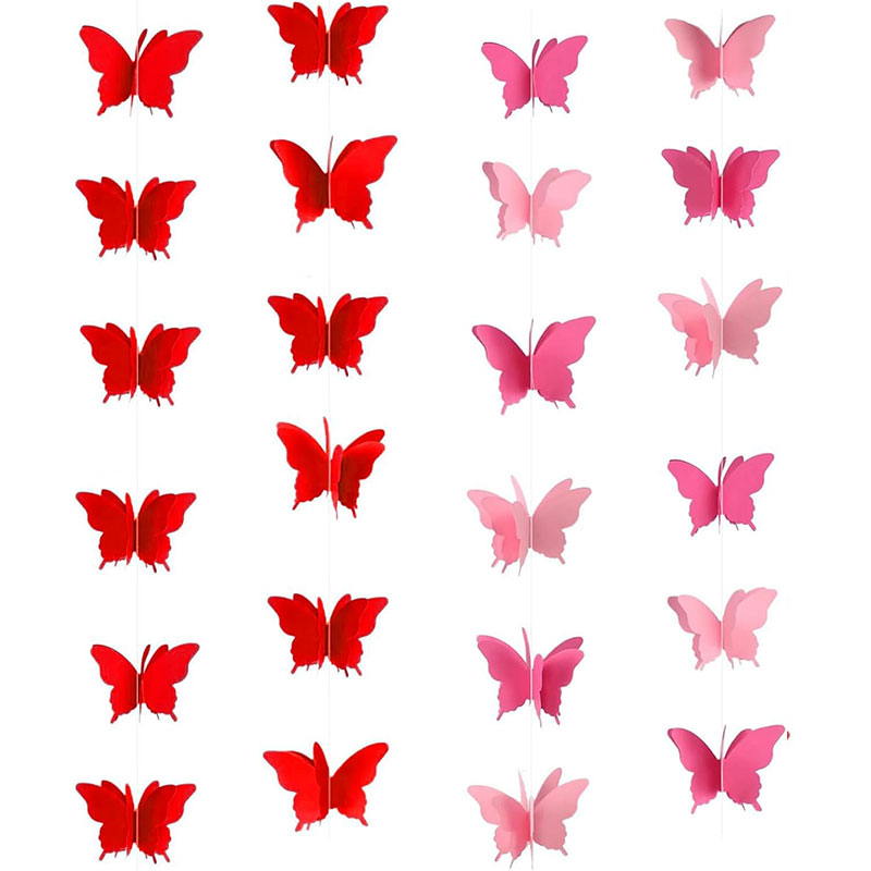 3D Paper Butterfly Banner, 1ct
