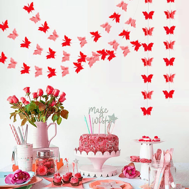 3D Paper Butterfly Banner, 1ct