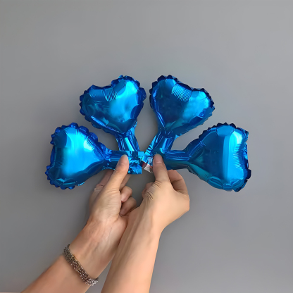 Heart aluminum foil balloon  5 inch 1 card per pack