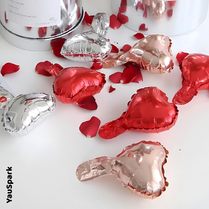 Heart aluminum foil balloon  5 inch 1 card per pack