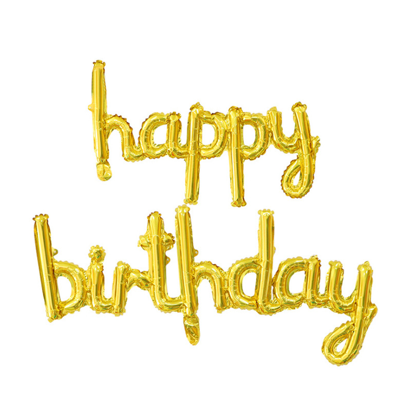 Happy Birthday Balloon Banner Reusable Foil Letter Balloon Party