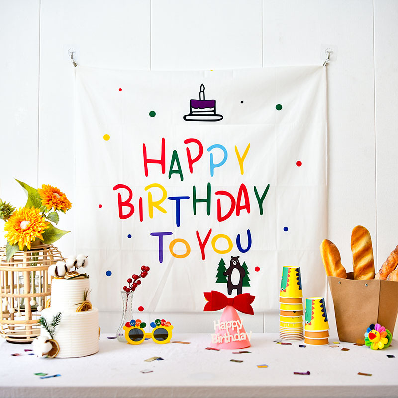Happy Birthday Banner Background Photography Backdrop Hanging