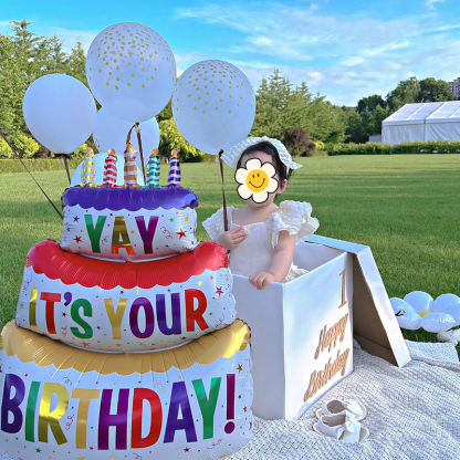 1ct,Large Happy Birthday Balloon Birthday Cake Foil Balloon Birthday Party Decoration