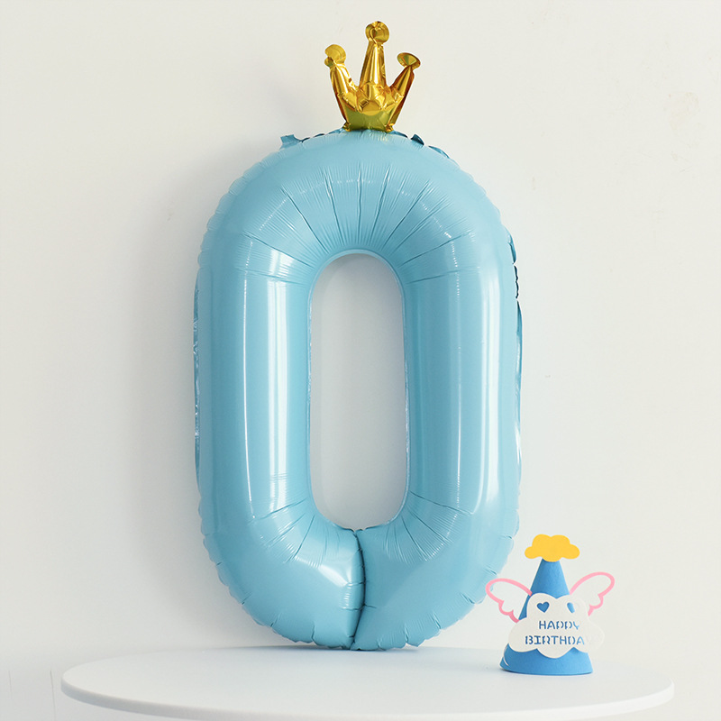 Blue Crown Number Balloon Birthday Party Decoration Number Balloon