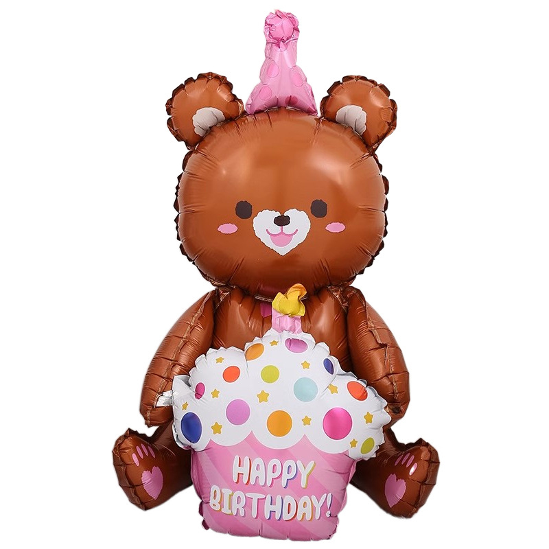 Bear Balloon Party Arrangement Cute Foil Balloon Birthday Party Decora