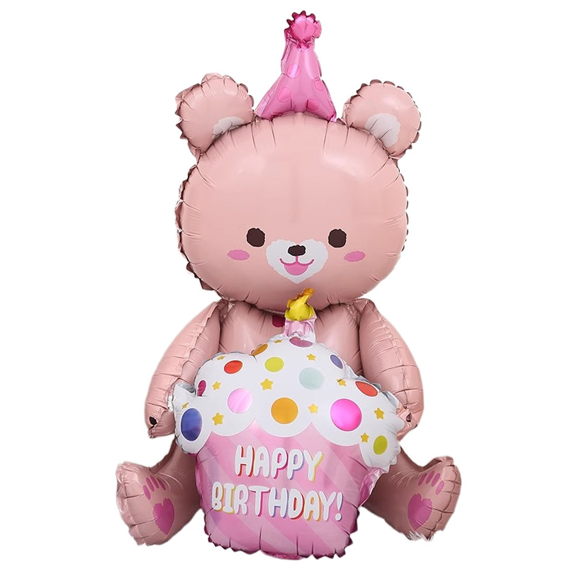 Bear Balloon Party Arrangement Cute Foil Balloon Birthday Party Decora