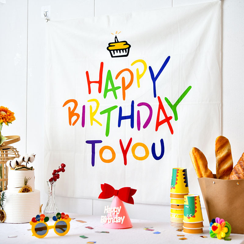 Happy Birthday Banner Background Photography Backdrop Hanging