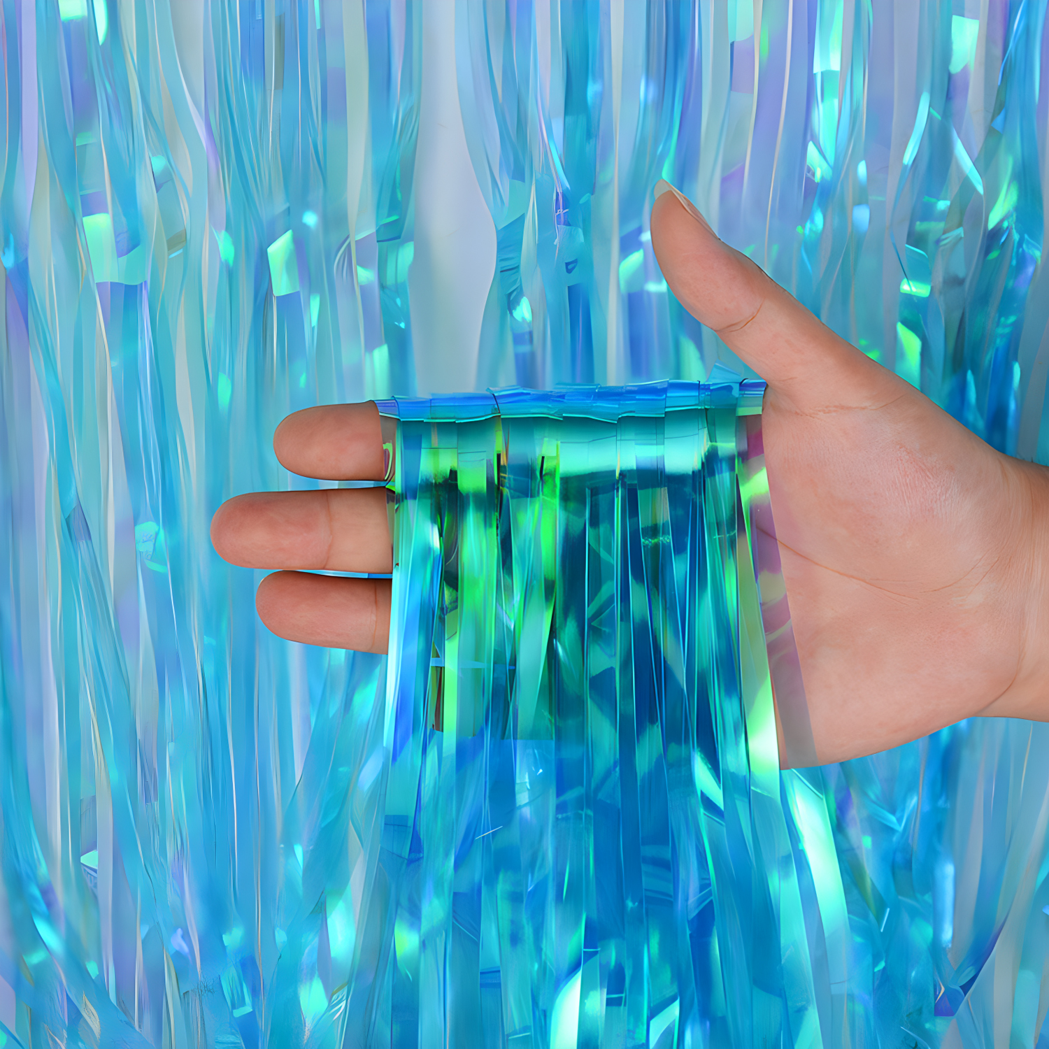 Neon Tassel Background Curtain Metal Wire Ribbon Party Decorations Colorful Rain Silk Curtain 1pc Bag-YauSpark