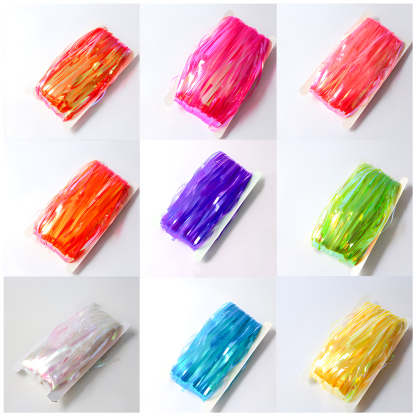 Neon Tassel Background Curtain Metal Wire Ribbon Party Decorations Colorful Rain Silk Curtain 1pc Bag-YauSpark