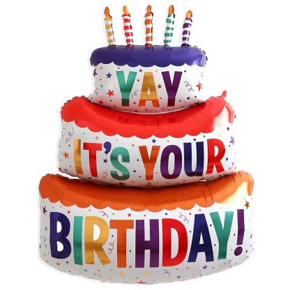 1ct,Large Happy Birthday Balloon Birthday Cake Foil Balloon Birthday Party Decoration