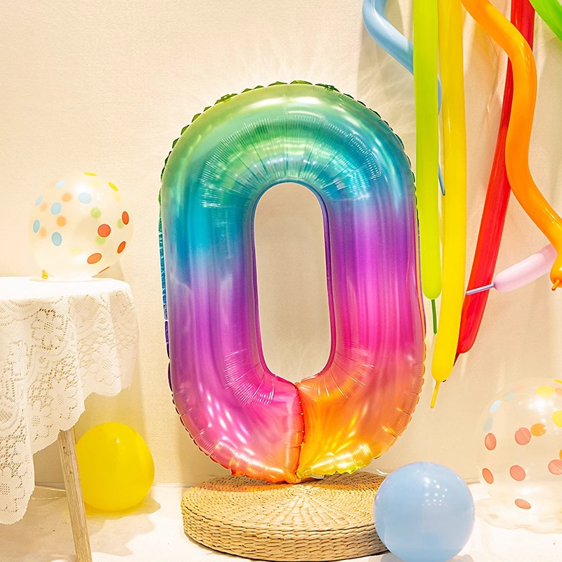 Giant Jelly Number Balloon Birthday Balloon Decoration Rainbow Balloon