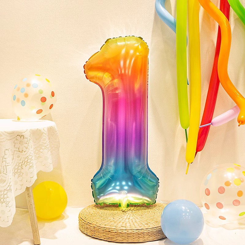 Giant Jelly Number Balloon Birthday Balloon Decoration Rainbow Balloon