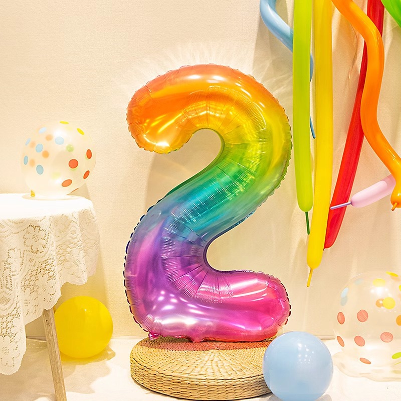 Giant Jelly Number Balloon Birthday Balloon Decoration Rainbow Balloon