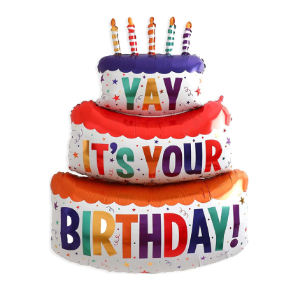 Large Happy Birthday Balloon Birthday Cake Foil Balloon Birthday