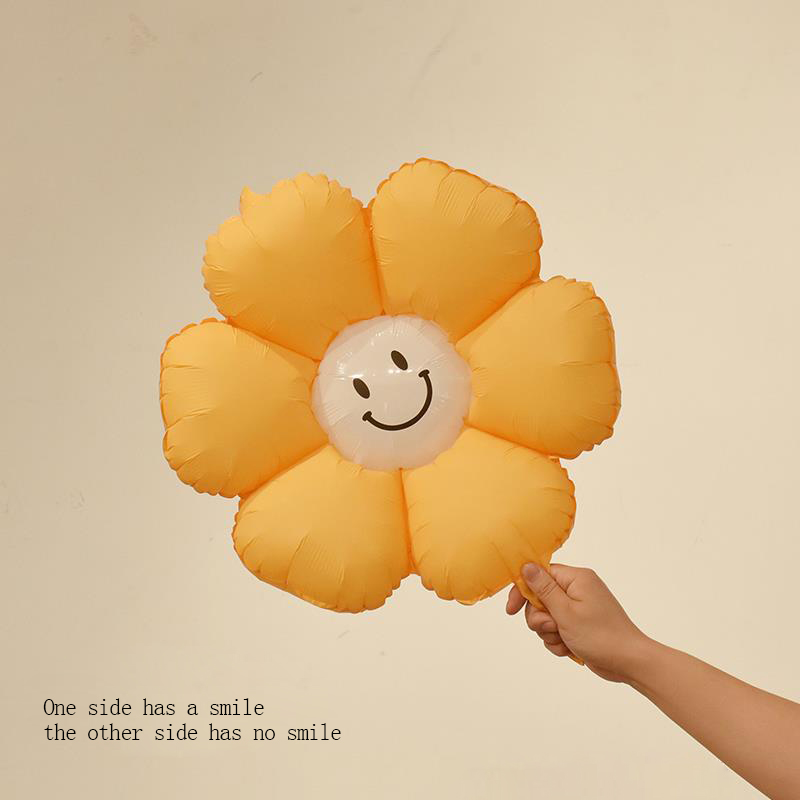 Daisy Balloons With Smiley Faces Colorful Foil Flower Balloons