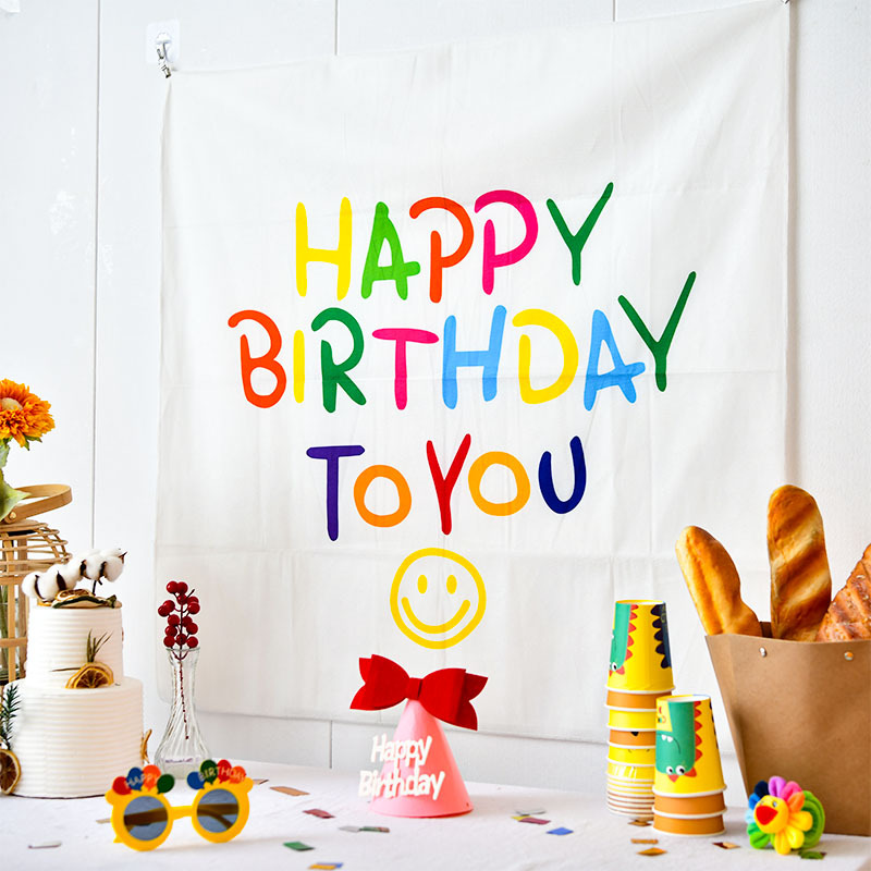 Happy Birthday Banner Background Photography Backdrop Hanging