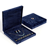 Velvet Navy Blue Vintage Jewelry Box, 1ct