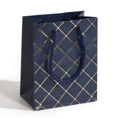 Velvet Navy Blue Vintage Jewelry Box, 1ct