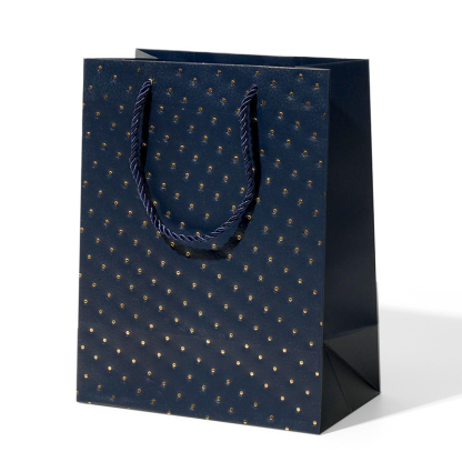 Velvet Navy Blue Vintage Jewelry Box, 1ct