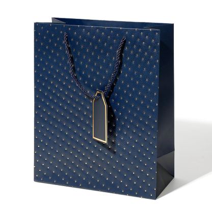 Velvet Navy Blue Vintage Jewelry Box, 1ct