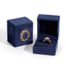 Velvet Navy Blue Vintage Jewelry Box, 1ct