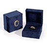 Velvet Navy Blue Vintage Jewelry Box, 1ct