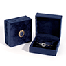Velvet Navy Blue Vintage Jewelry Box, 1ct