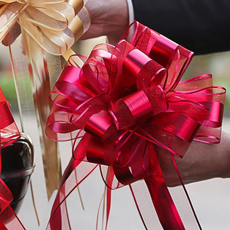 Wedding Car Hand-Pulled Flower Decoration, 10pcs
