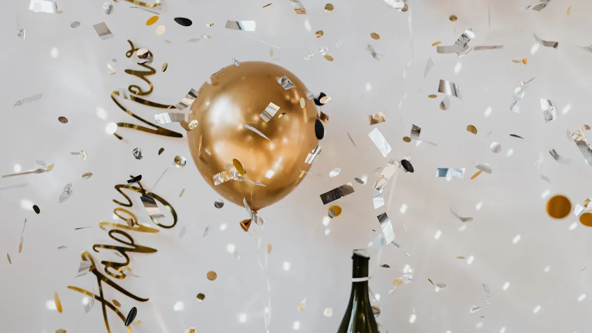 Goldene Ballons für Hochzeiten