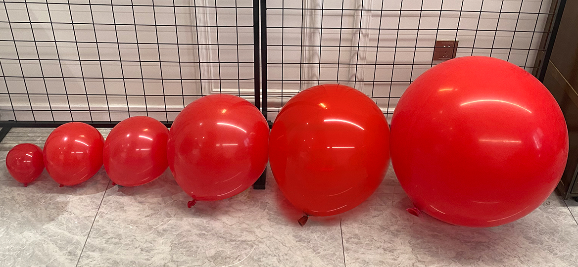 latex balloon Size comparison