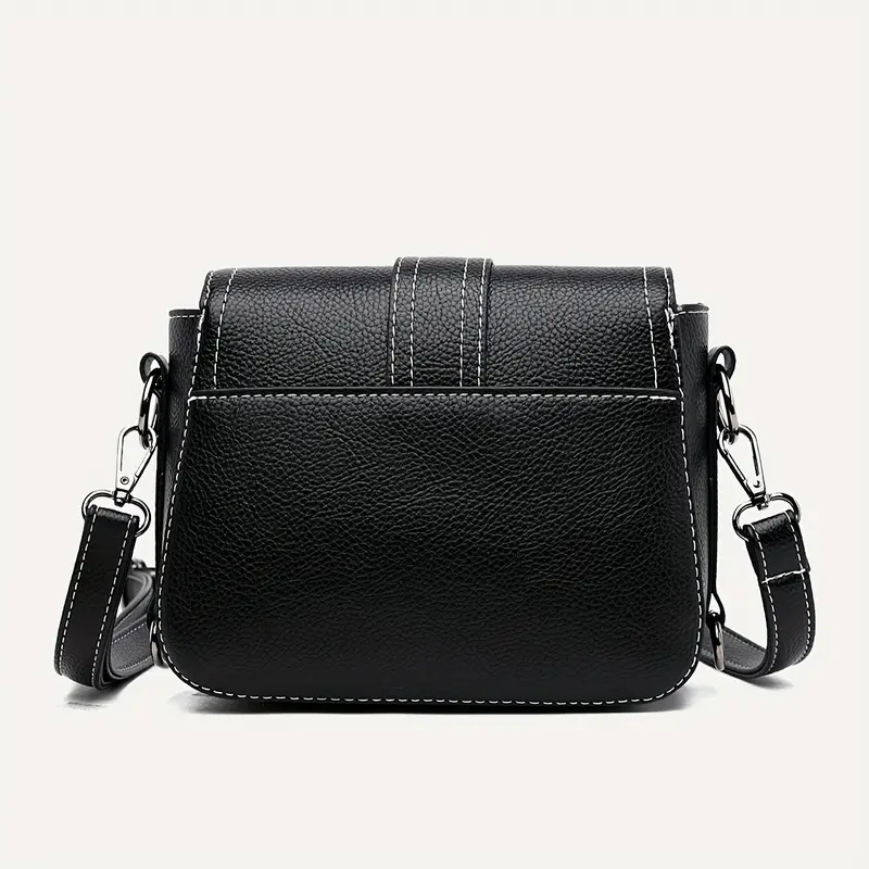 mini solid color crossbody bag womens buckle decor shoulder bag fashion flap purse for every day details 4