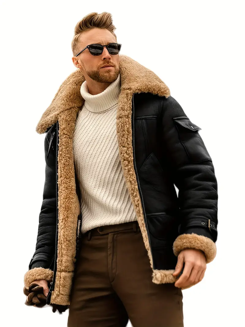 Plusz méretű férfi divat gyapjú kabát 