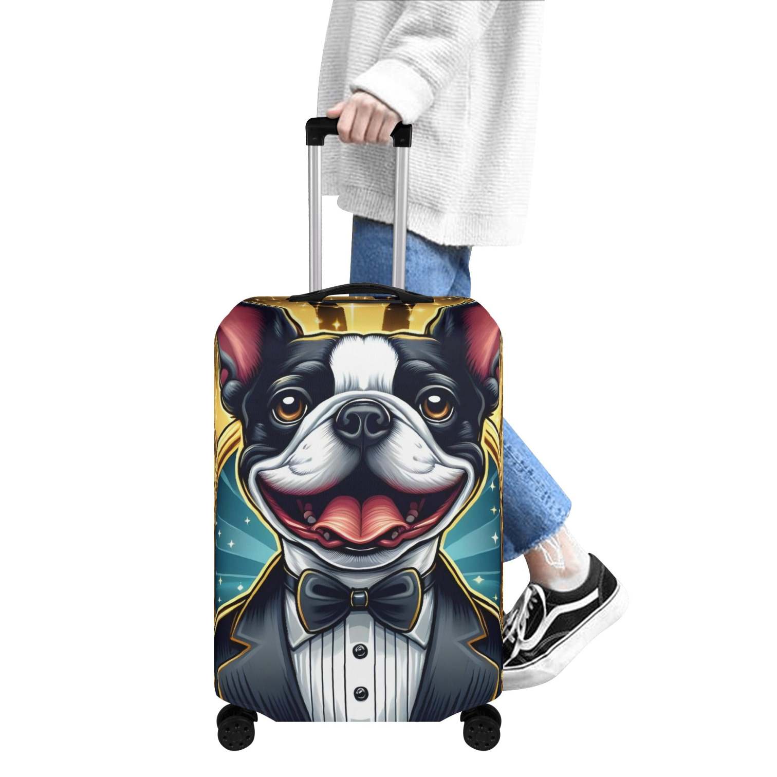 Milo Luggage Cover for Boston Terrier lovers
