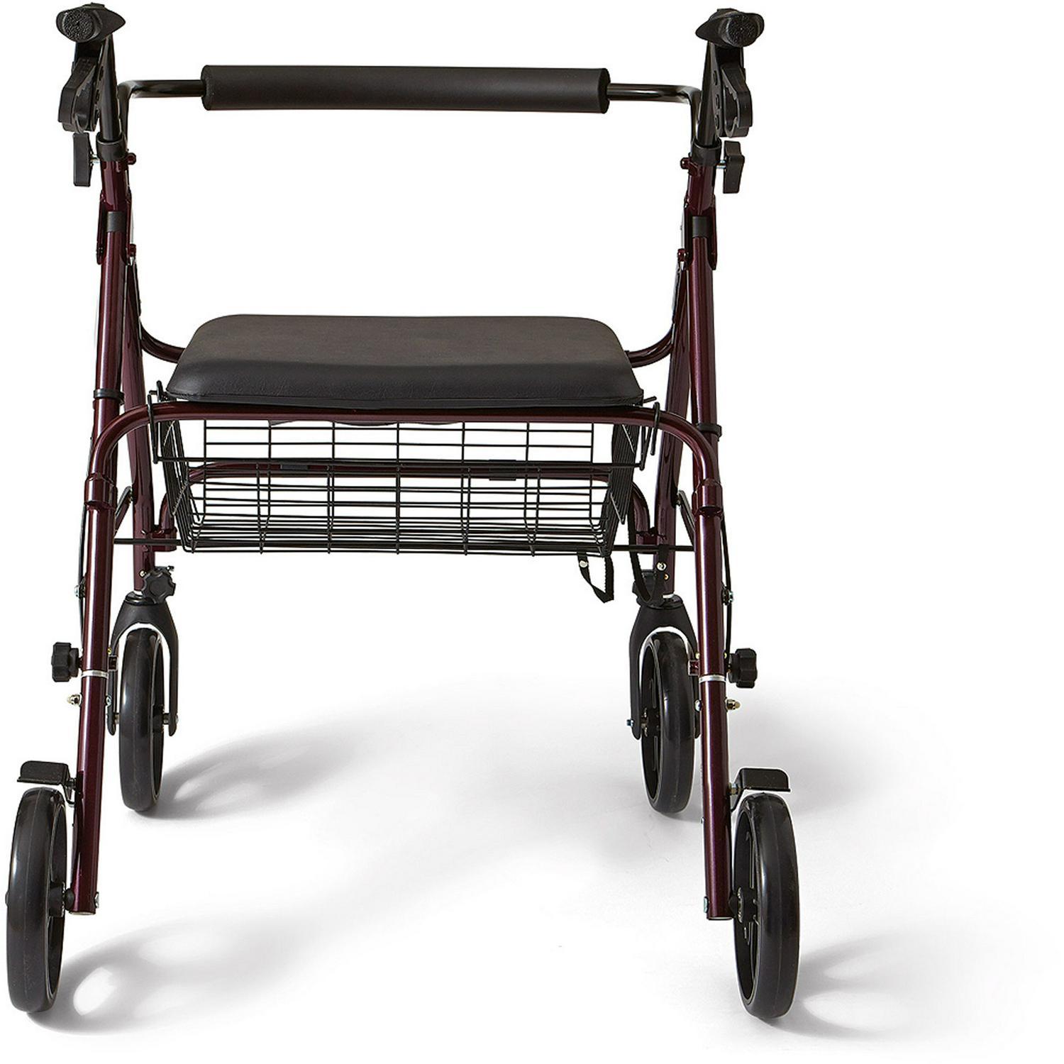 Medline Heavy Duty Extra Wide Rollator, Folding Rolling Walker, 8 Whee