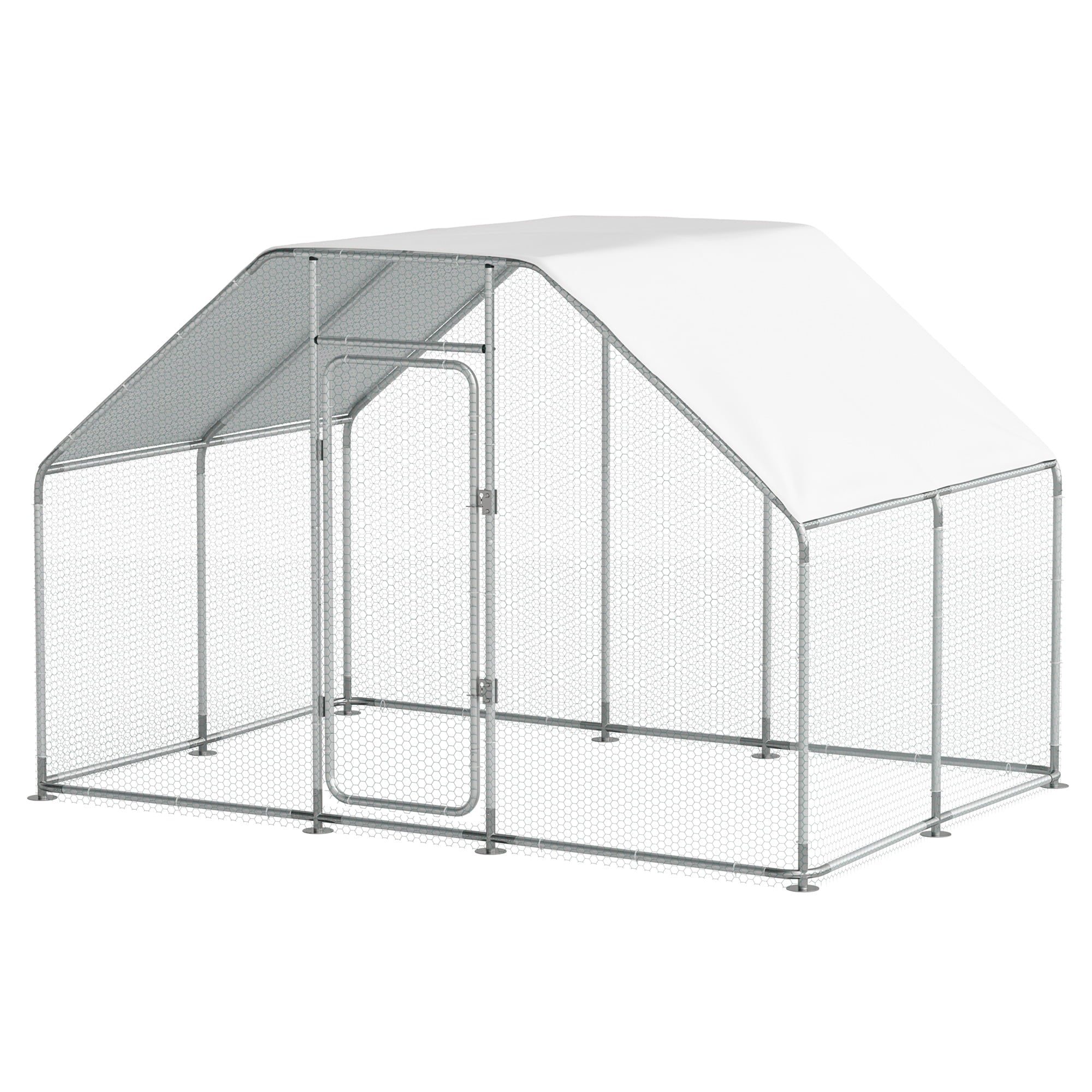 Large Metal Chicken Coop for 16 Chickens Walkin Poultry Cage Hen Run