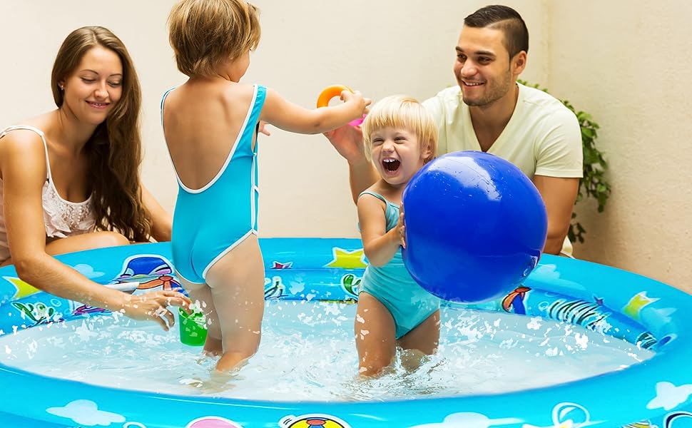 family fun in the kiddie pool indoor