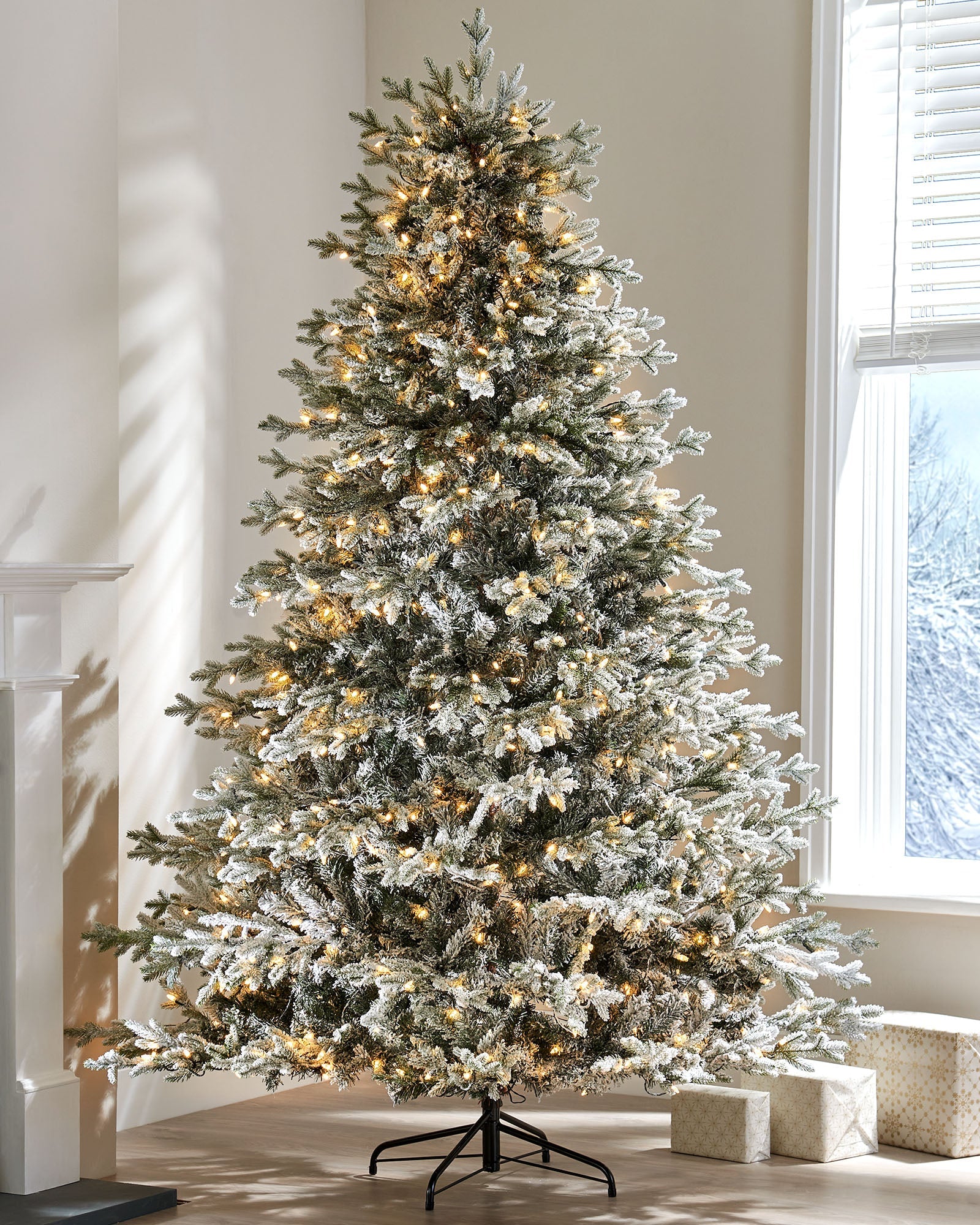 PreLit Snow Flocked Fraser Fir Christmas Tree
