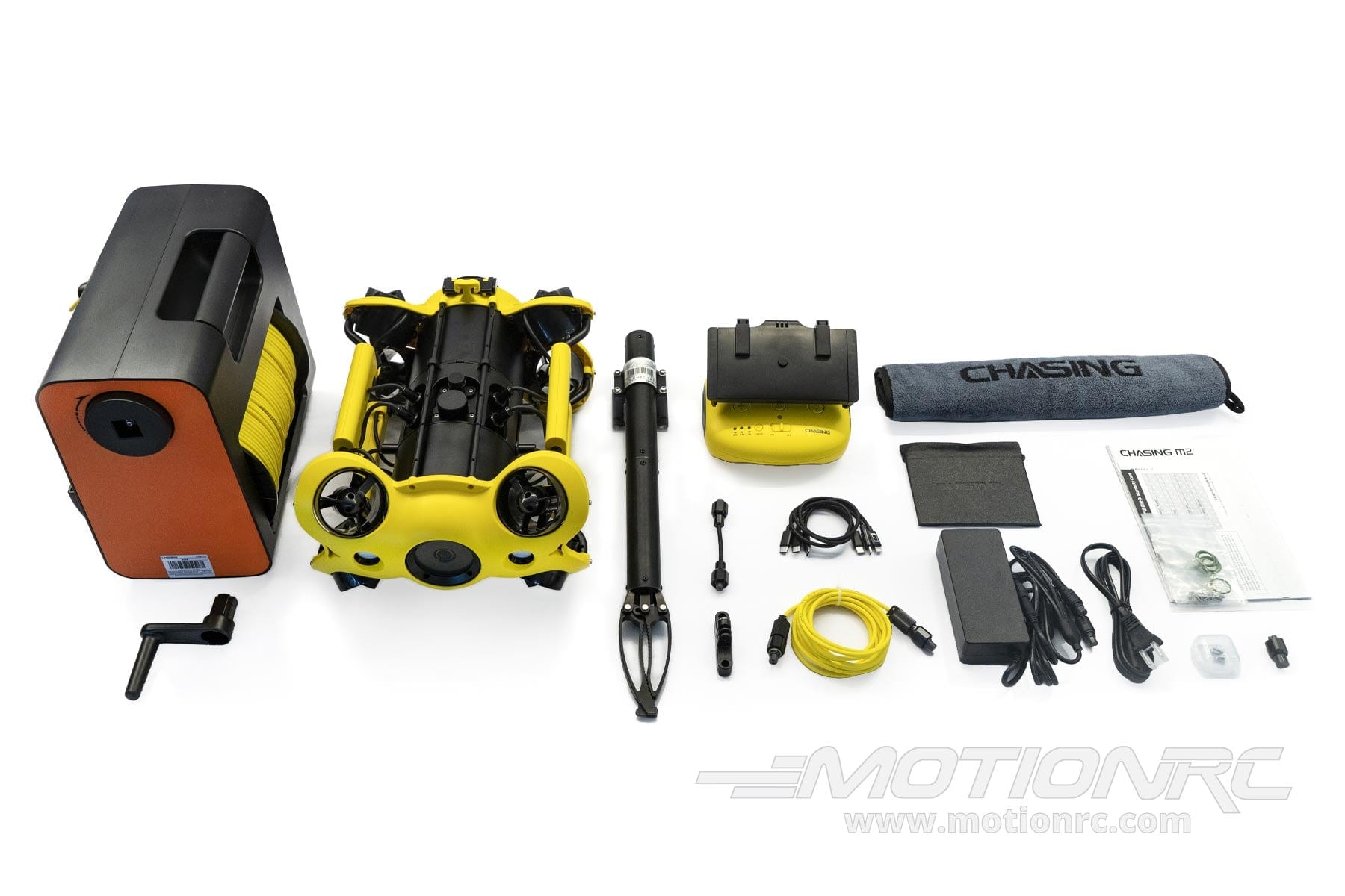 Chasing M2 Professional Submersible ROV with 200M Tether, Manual Reel, Grabber Claw, Trolley Case and 4K Video - RTR