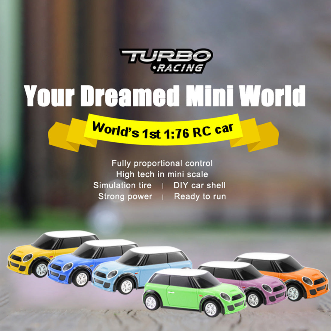TURBO Racing 2.4Ghz 1:76 Full Scale Mini Electric RC Car with P31 Remote Controller Desktop Toy