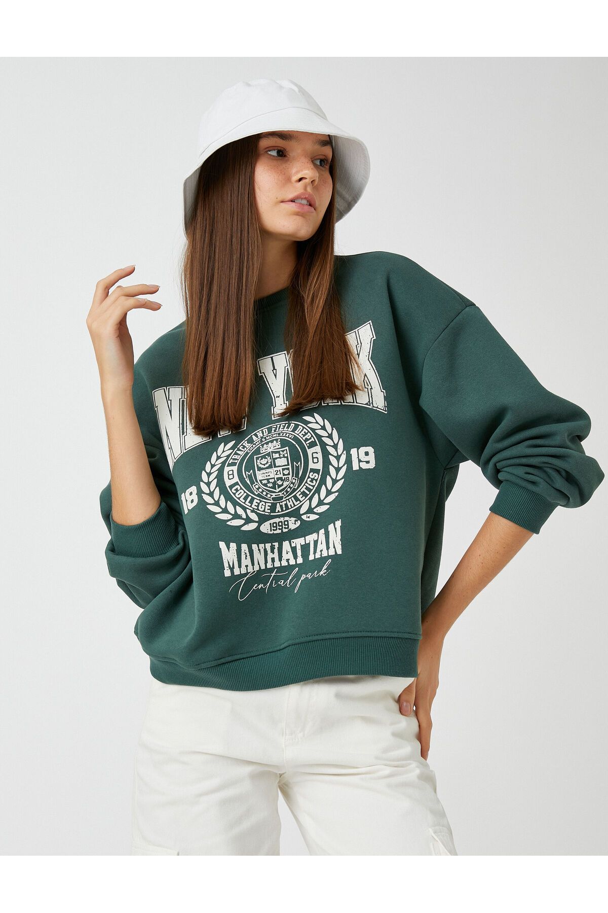 College Sweatshirt Printed Crew Neck Fleece