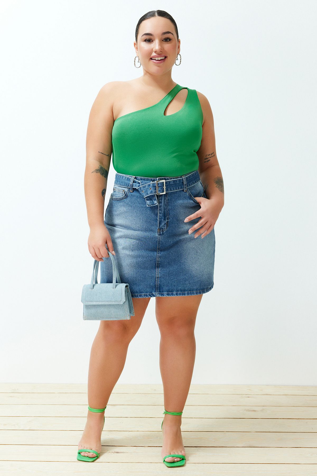 Belted Mini Denim Skirt Everything5Pounds