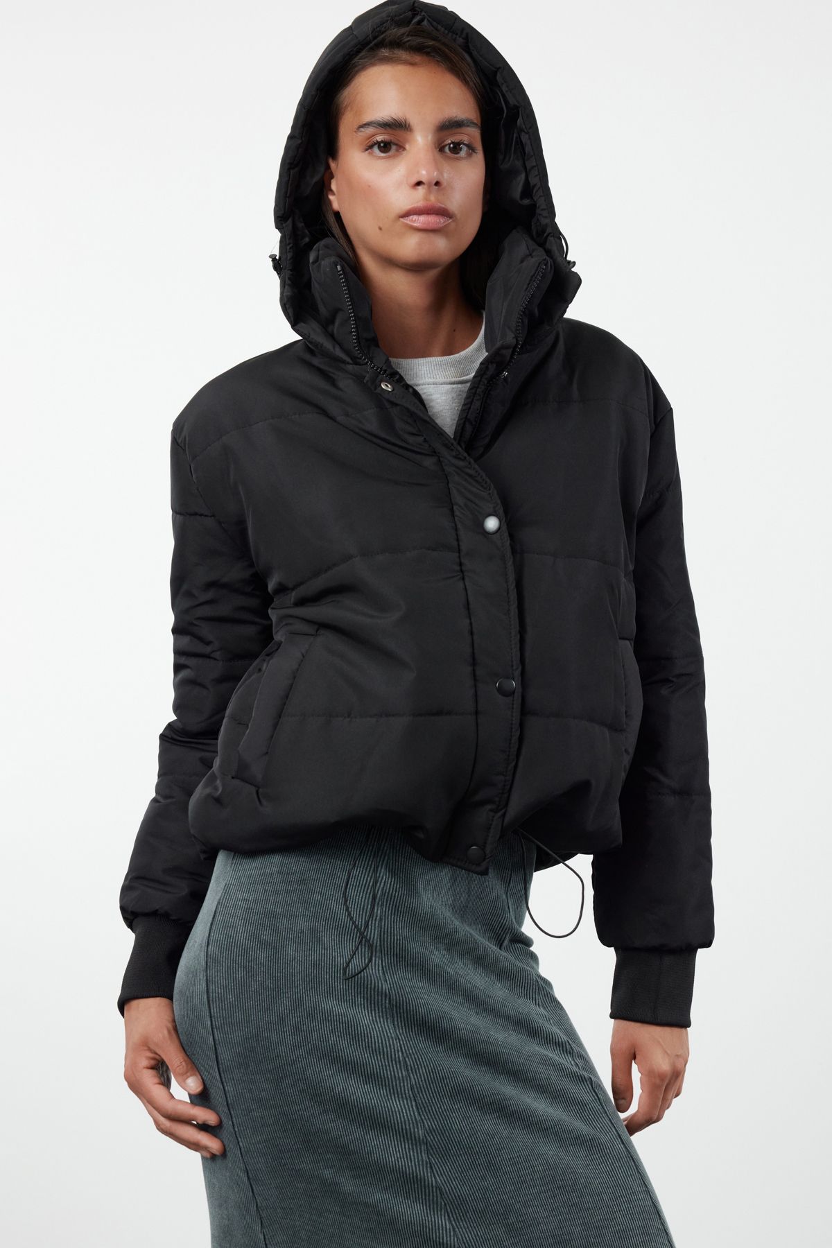 Oversize Hooded Water Repellent Quilted Puffer Coat