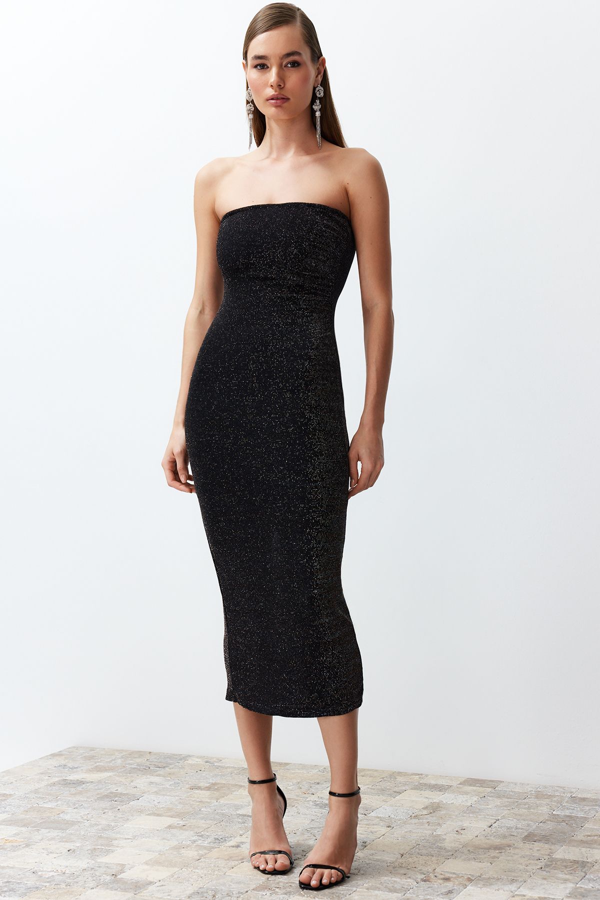 Bodycon Lined Glittered  Elegant Evening Dress