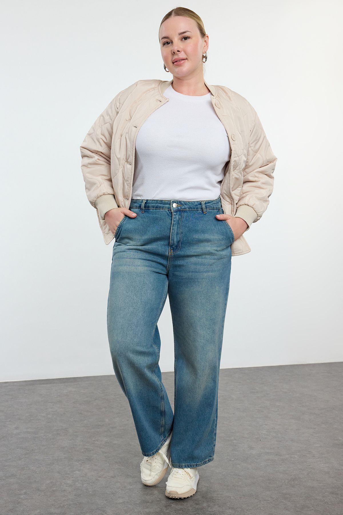 High Waist Wide Leg Plus Size Jeans