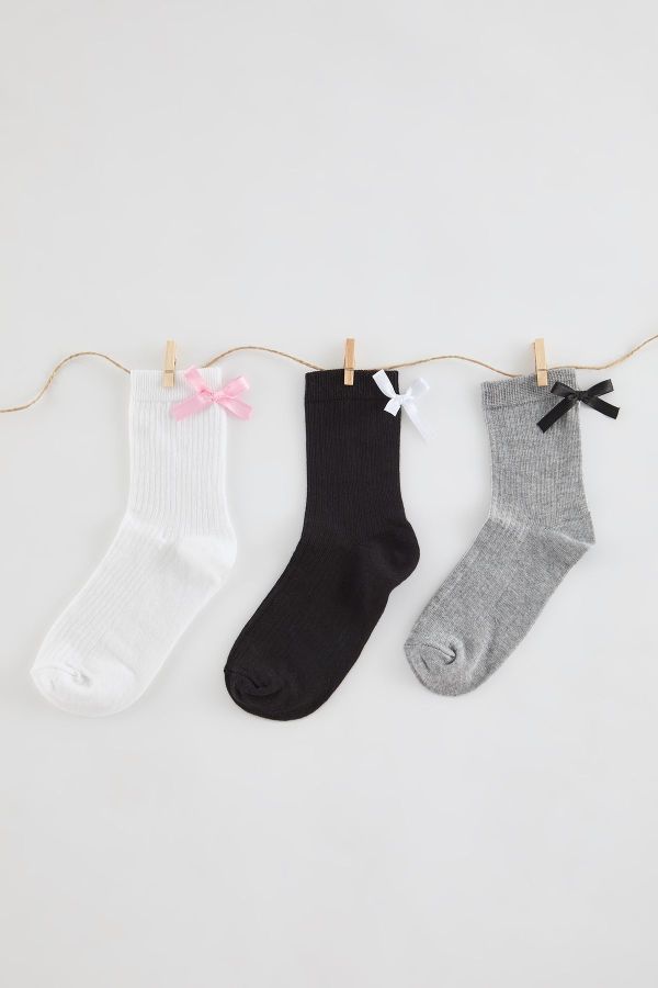 3Pack Bow Ribbed Socks Everything5Pounds