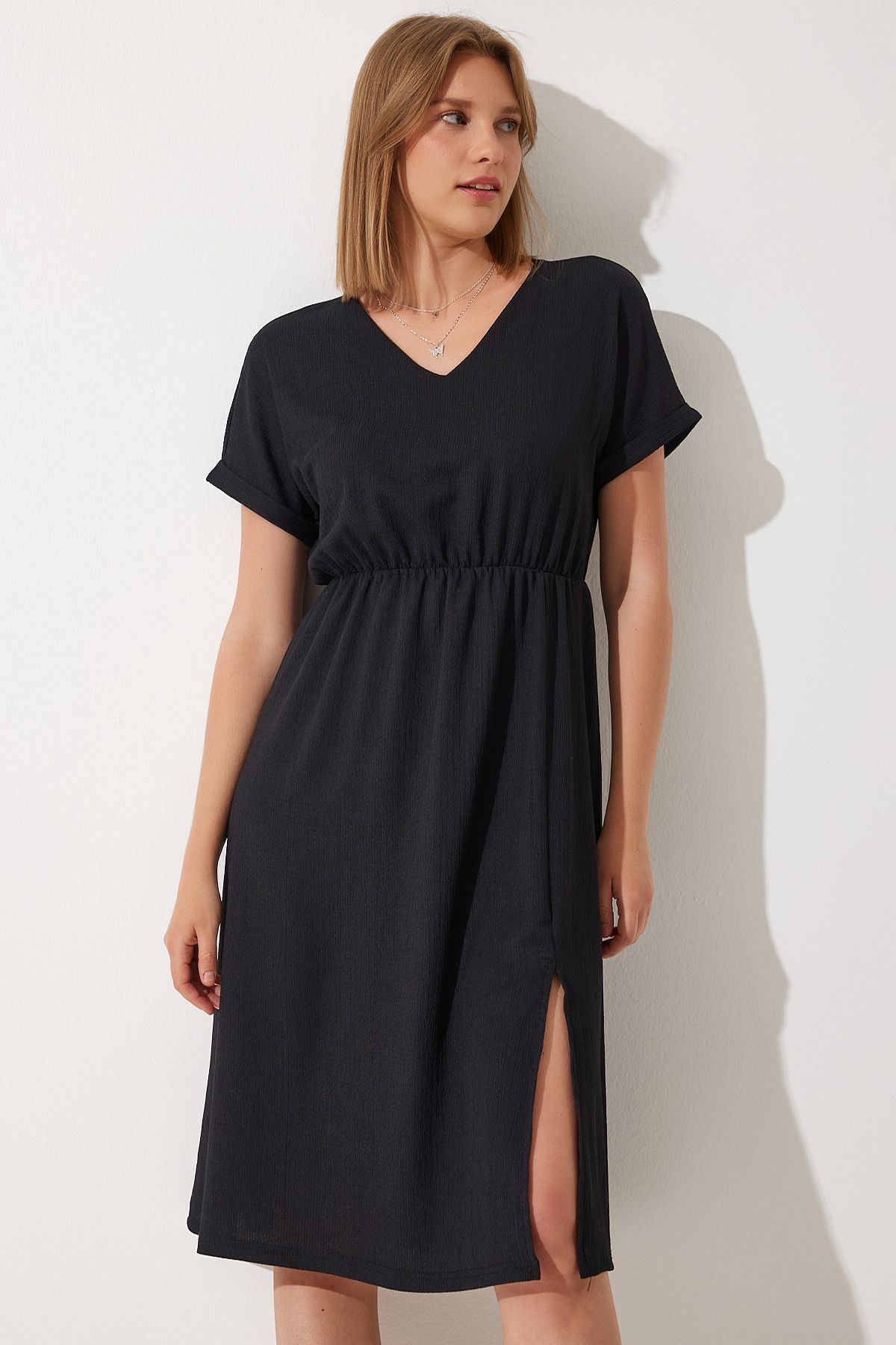 Women's V-Neck Slit Summer Casual  Dress