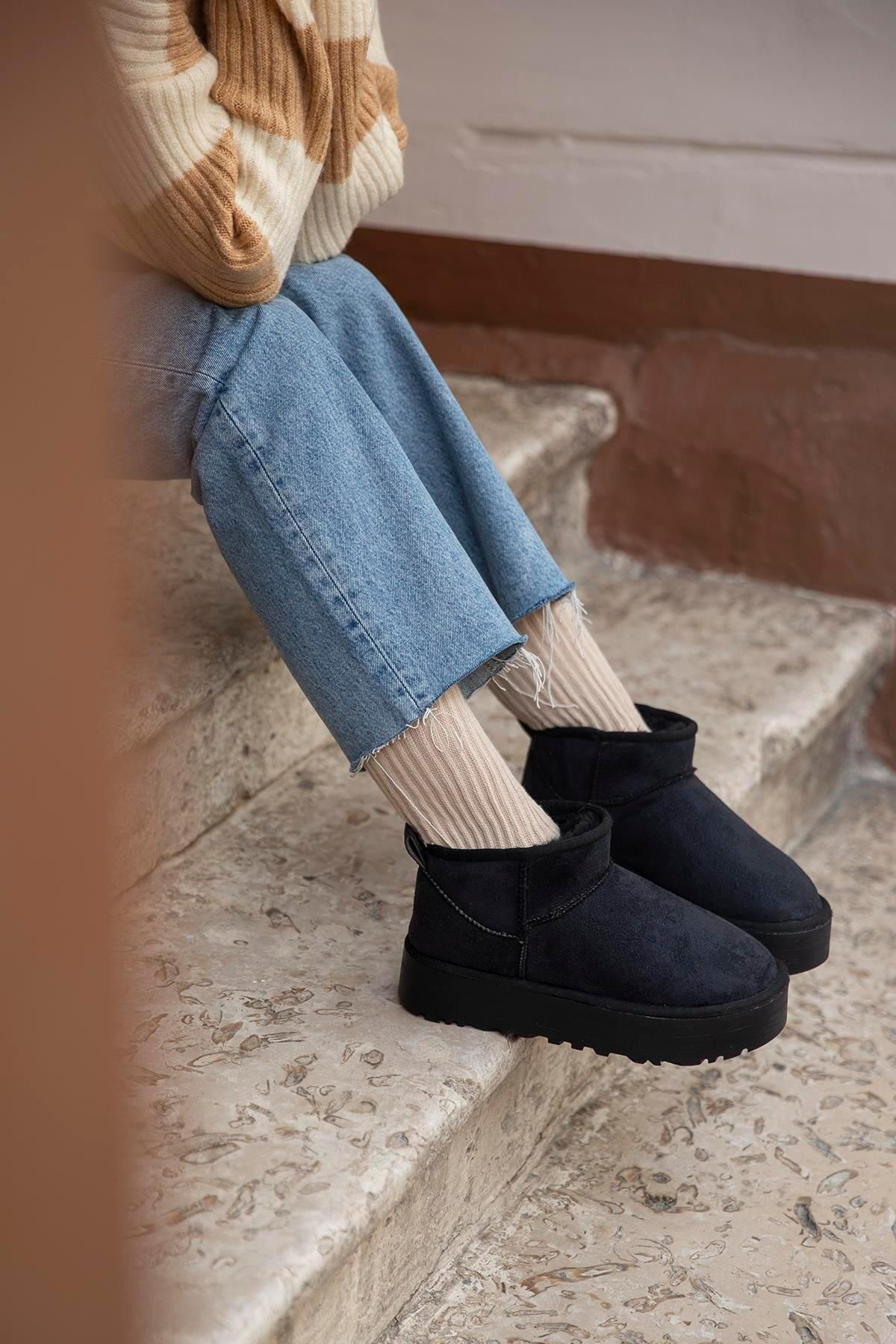 Women's Thick Sole Suede Half Boots