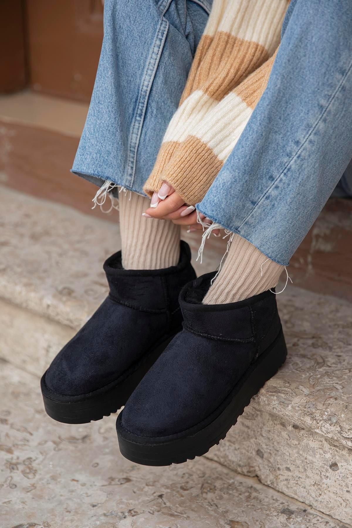 Women's Thick Sole Suede Half Boots