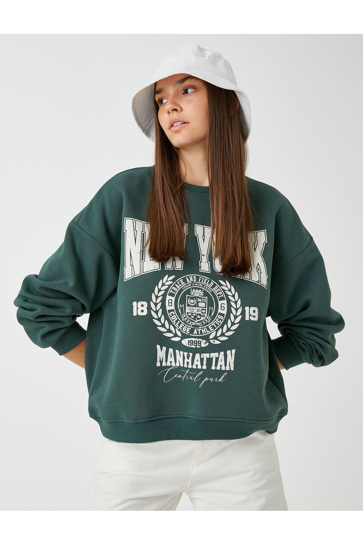 College Sweatshirt Printed Crew Neck Fleece